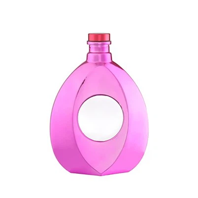 Lliw Pinc Siâp Gellyg 500ml Potel Gwydr